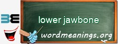 WordMeaning blackboard for lower jawbone